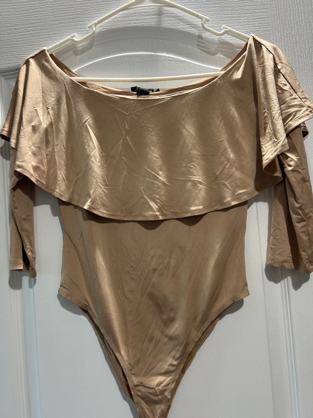 Forever 21 Beige Off-Shoulder Bodysuit